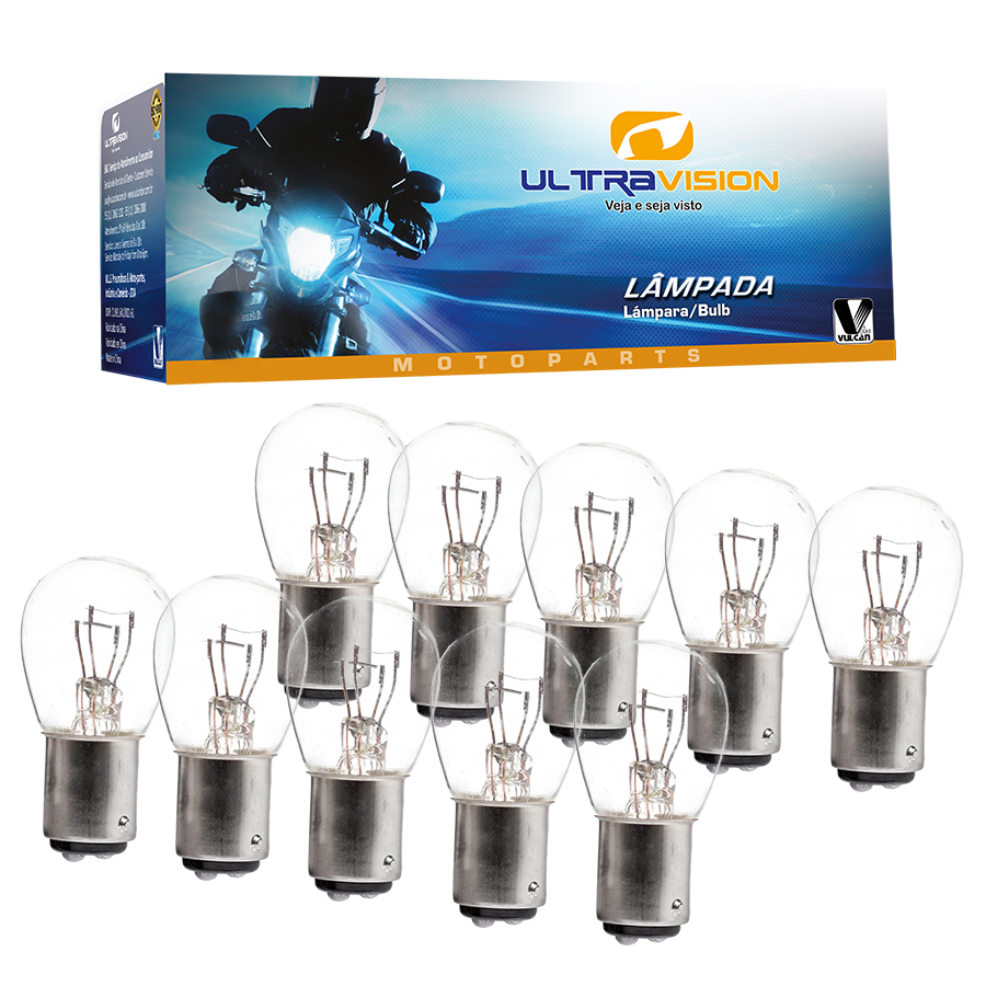 Lâmpada de moto p/ pisca cristal mod. 12v/21w (preço da cx c/ 10 peças)